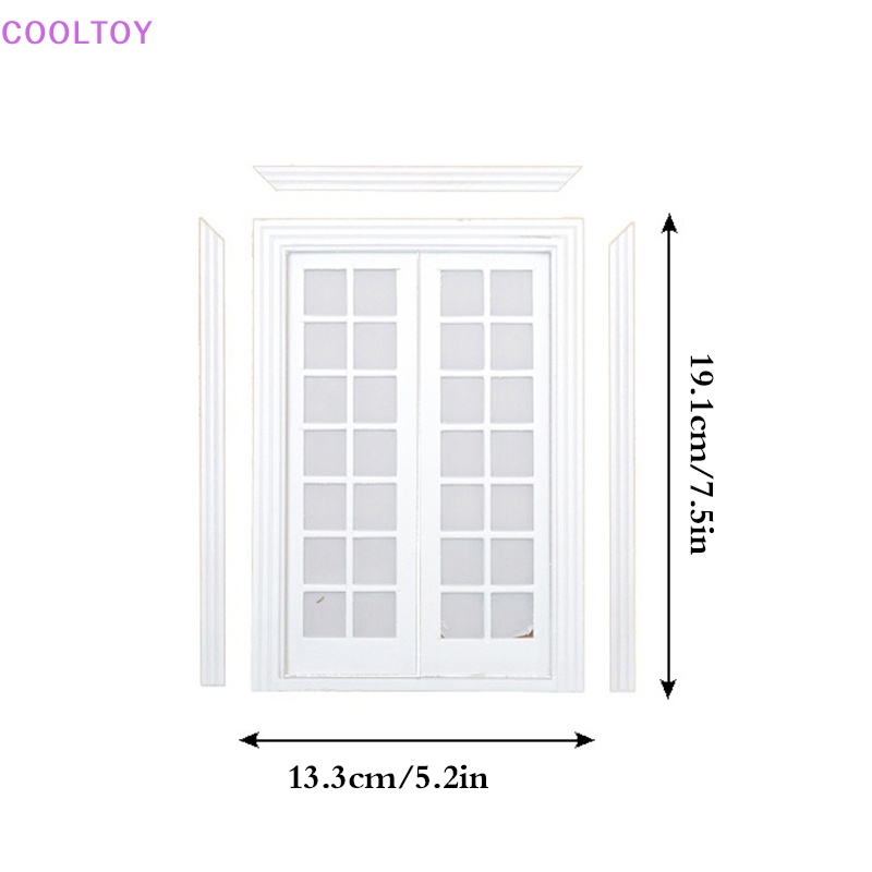 Cooltoy 1 Bộ 28 Lưới Hai Cửa Màu Trắng Cỡ 1 / 12 Dùng Trang Trí Nhà Búp Bê DIY