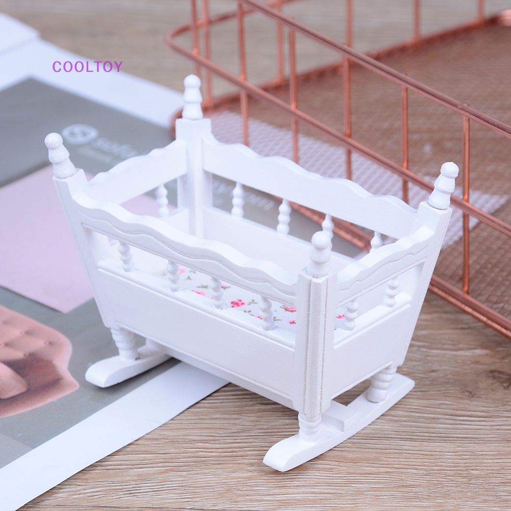 Cooltoy Mô Hình Nôi Em Bé Bập Bênh Màu Trắng Mini Trang Trí Nội Thất Phòng Trẻ Em Bán Chạy