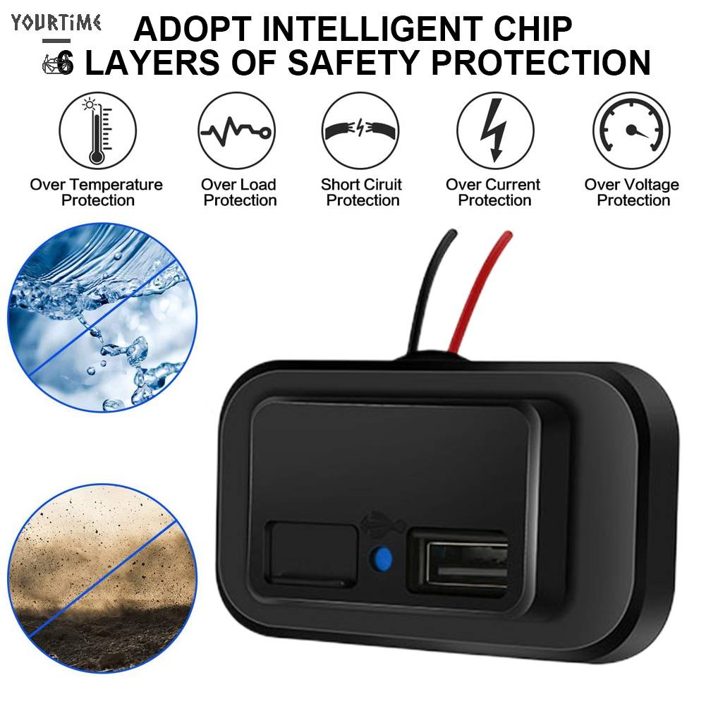 Bộ Sạc Xe Hơi Cổng USB Kép 12V 24V Cho Xe Buýt ATV