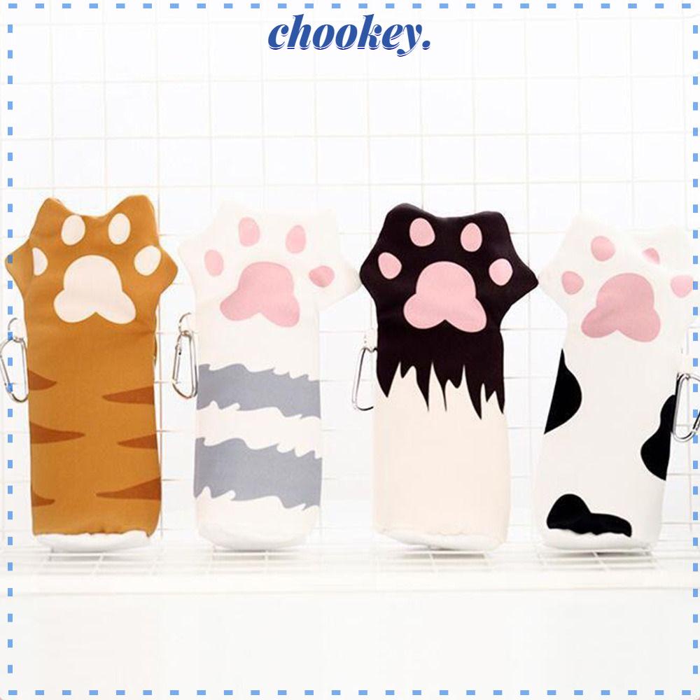 CHOOKEY Túi Đựng Bút Đa Năng Hình Chân Mèo Hoạt Hình Xinh Xắn