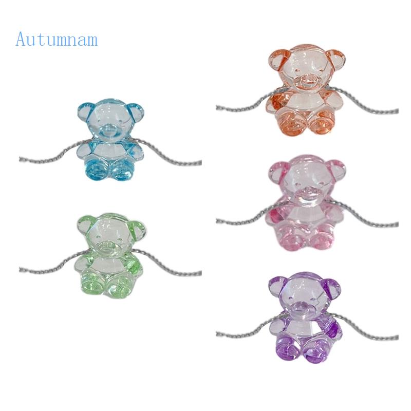 Vòng cổ Mặt Hình Gấu Hoạt Hình Bằng Acrylic Trong Suốt