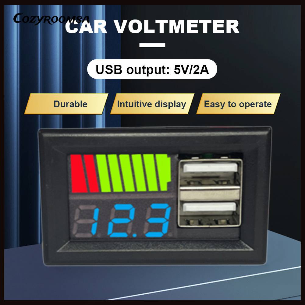 Vôn Kế 12V 5V 2A Chuyên Dụng Cho Xe Hơi