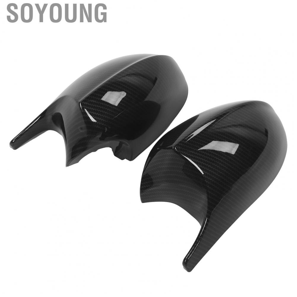 Soyoung 2pcs Carbon Fiber Style Side Mirror Caps Protection Cover Fit for E90 E91 E92 E93
