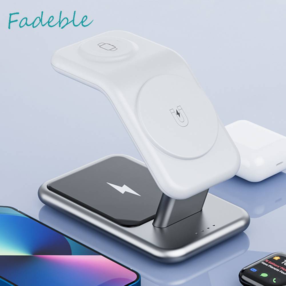 Đế Sạc Nhanh Không Dây 15W 1M 3 Trong 1 Có Nam Châm Cho Điện Thoại / Đồng Hồ Thông Minh