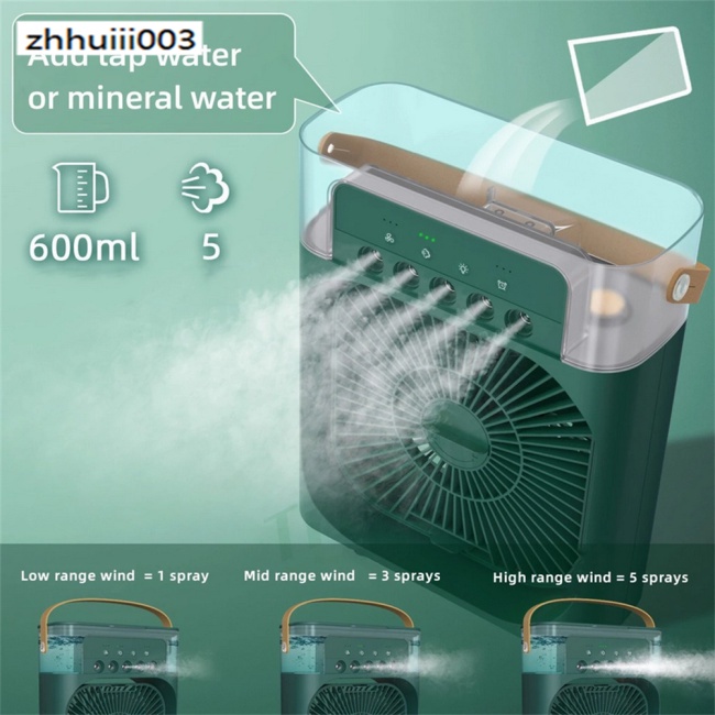 Quạt Điều Hòa Làm Mát 6 Inch Với 3 Tốc Độ 5 7 Màu Sắc Và Đèn Nhỏ Gọn Tiện Dụng