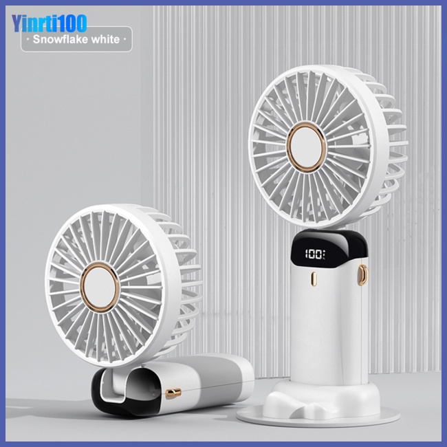 Quạt Điện Mini Cầm Tay 5 Tốc Độ Gấp Được Màn Hình Led Kỹ Thuật Số Kèm Dây Sạc Usb Tiện Dụng