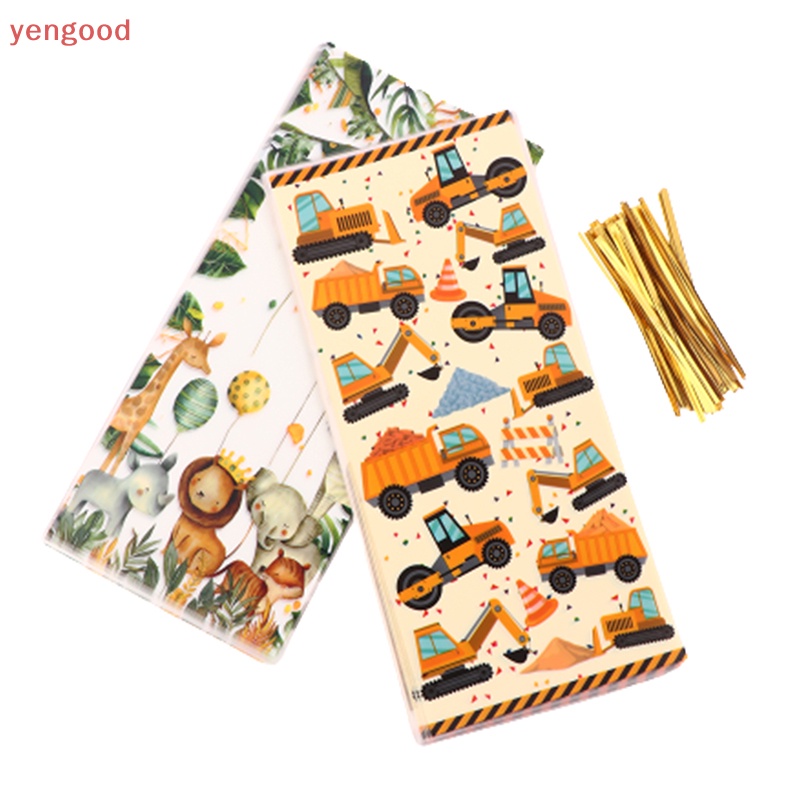 Bộ 50 Túi Đựng Kẹo Chủ Đề Động Vật Xây Dựng