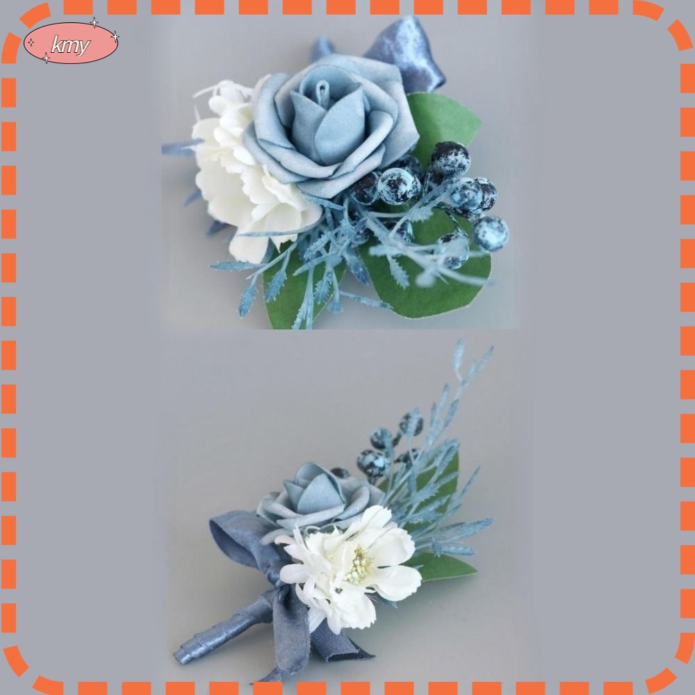 Krny Set 2 Vòng Tay Thanh Lịch Cho Đám Cưới Corsage Với Ruy Băng Cho Nam Boutonniere