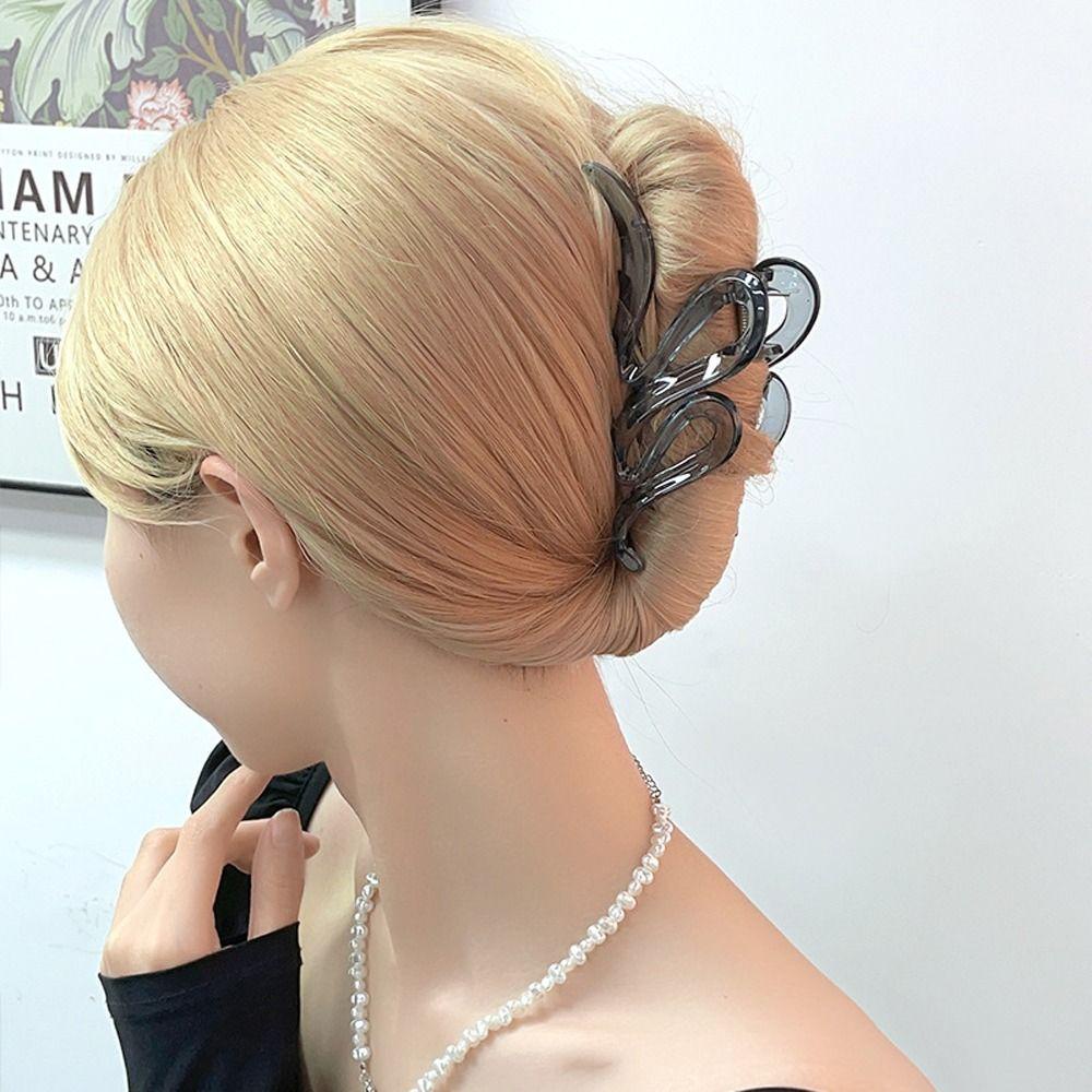 Kẹp Tóc Càng Cua Bằng Acrylic Trong Suốt Phong Cách Hàn Quốc Thanh Lịch Cho Nữ