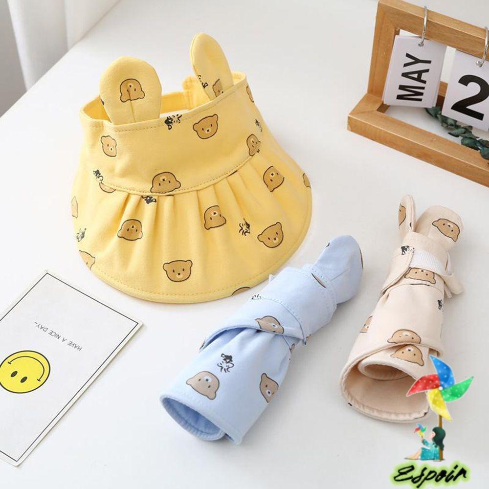Mũ Chống Nắng / Tia UV In Họa Tiết Gấu Hoạt Hình Có Thể Điều Chỉnh Kích Cỡ Cho Bé