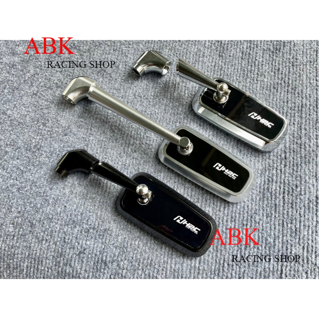 Kính Gương xe máy Vuông H2C Chân NGẮN NIKEN BẠC ĐEN
