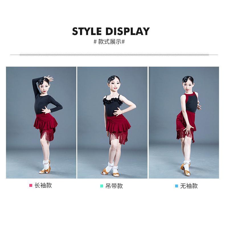 Đầm Khiêu Vũ Latin Không Tay Thiết Kế Mới Cao Cấp Thời Trang Dành Cho Bé Gái