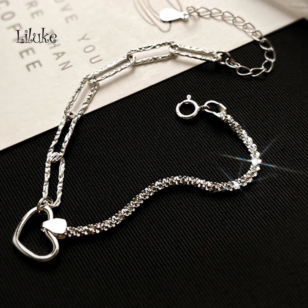 Vòng Tay Hợp Kim Mạ Vàng Trang Trí Hình Trái Tim Xinh Xắn Cho Nữ