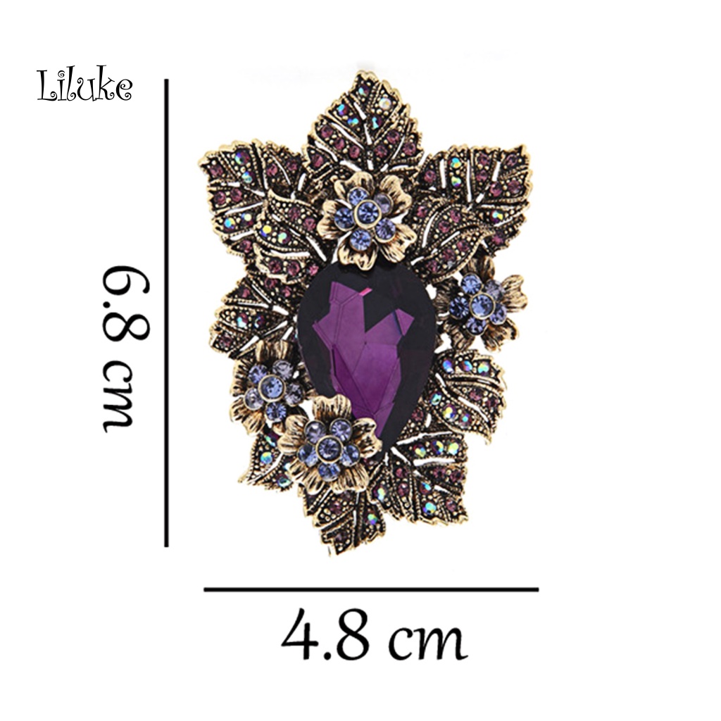 Trâm Cài Áo Hình Bông Hoa Bằng Kính Màu Tím Kiểu Dáng Thời Trang