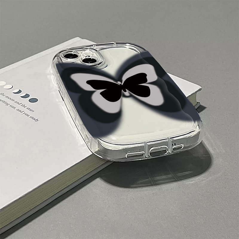 Ốp Điện Thoại Silicone Trong Suốt Chống Sốc In Hình Bướm Cho IPhone 14 13 12 11 Pro Max 7 + 8 Plus XS X XR