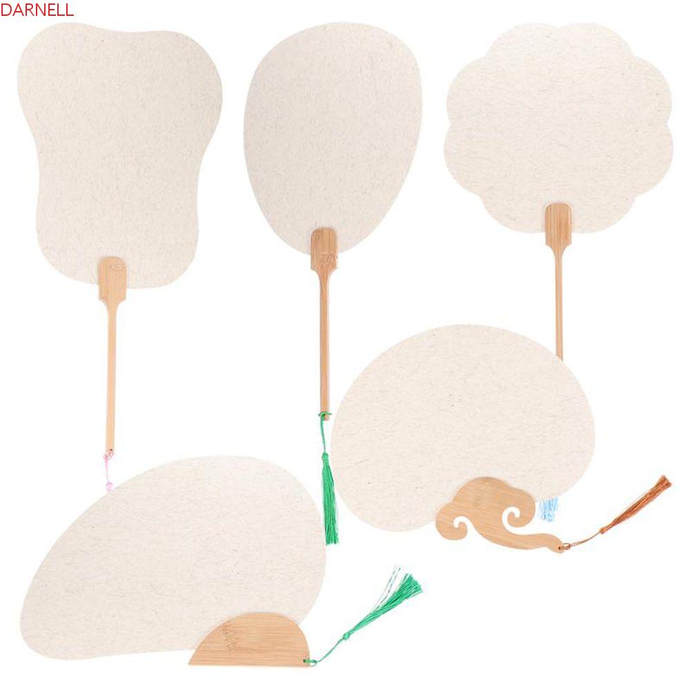 Quạt Cầm Tay Viết Thư Pháp Màu Trắng Họa Tiết DARNELL Độc Đáo Trang Trí Nhà Cửa DIY