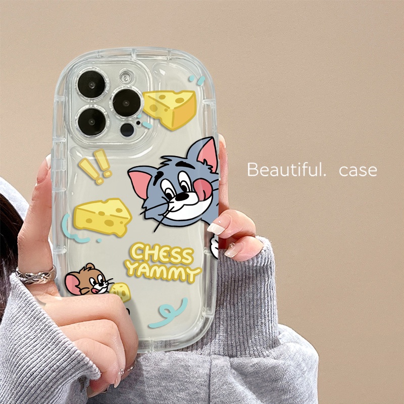 Ốp Điện Thoại Silicone Mềm Trong Suốt Chống Sốc In Hình Mèo Và Chuột Dễ Thương Cho IPhone 14 13 12 11 Pro Max XS X XR 8 + 7 Plus