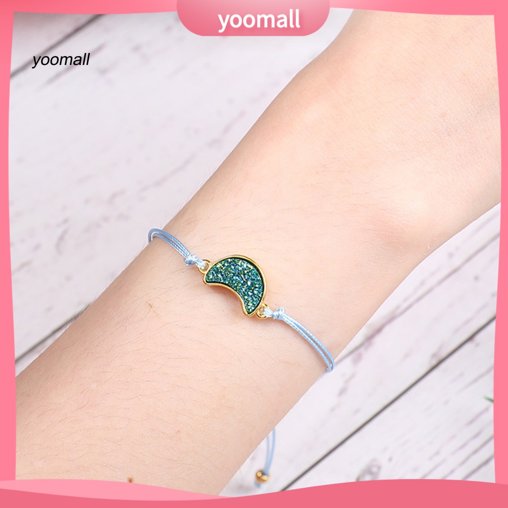 Vòng Đeo Tay Họa Tiết Mặt Trăng Bắt Mắt Bằng Kim Loại Lấp Lánh Thanh Lịch Có Thể Điều Chỉnh Cho Nữ