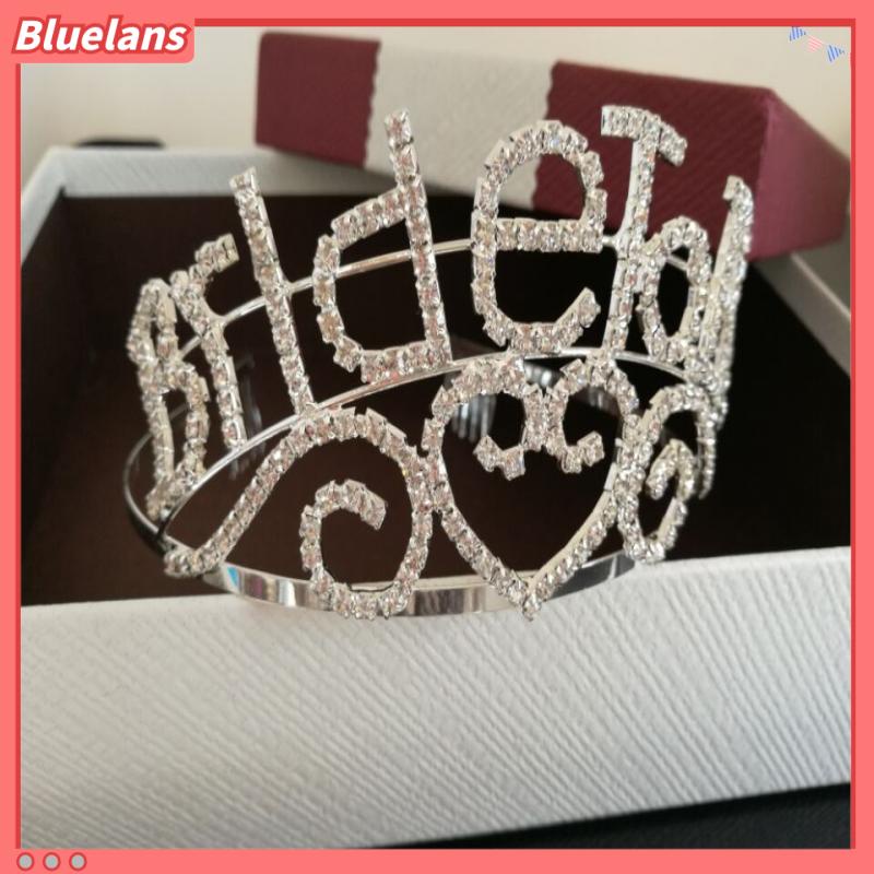 Băng Đô Vương Miện Cô Dâu Đính Pha Lê In Chữ Bride tobe