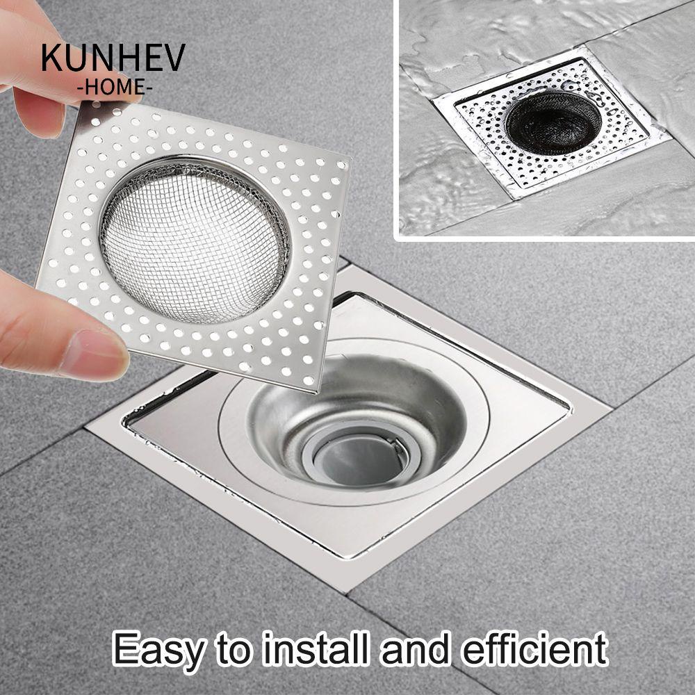 KUNHEV Lưới Lọc Tóc Chống Tắc Nghẽn Bằng Thép Không Gỉ Nâng Cấp Vỏ Bọc Cống