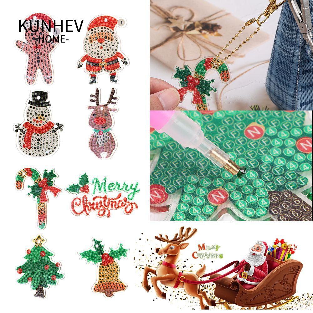 KUNHEV Set 8 Phụ Kiện Treo Trang Trí Cây Thông Noel DIY