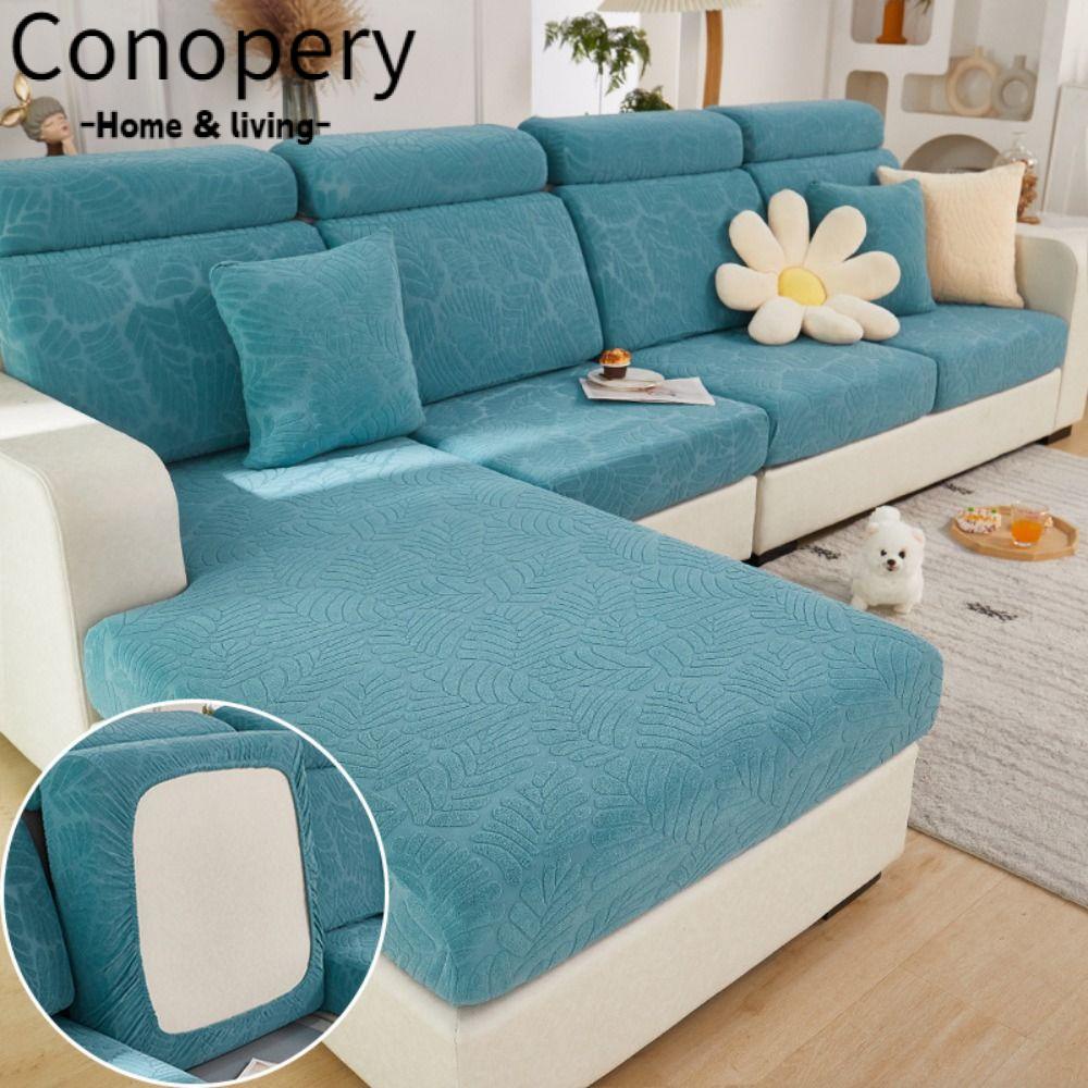 CONOPERY Bộ 2 Vỏ Bọc Ghế Sofa Bằng Vải Dệt Hình Chiếc Lá Lớn Chống Mài Mòn Trang Trí Nhà Cửa