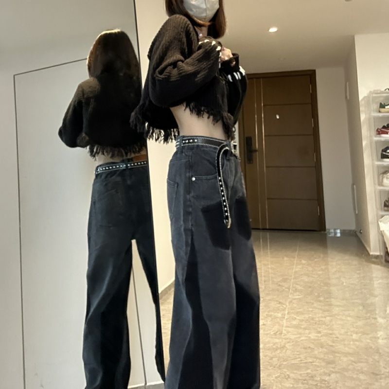 Quần Jean Ống Rộng Dáng Suông Phong Cách Đường Phố Mỹ Thời Trang Mùa Hè Cho Nữ