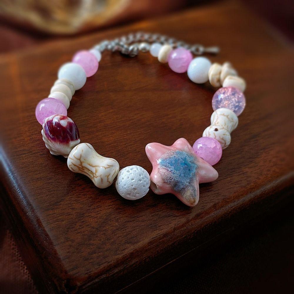 Epoch Vòng Tay Chuỗi Hạt Mắt Mèo Đính Hoa Phong Cách Hàn Quốc Thời Trang Mùa Hè