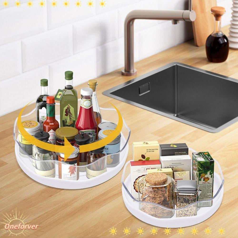 Hộp Đựng Đồ Dùng Nhà Bếp Bằng Nhựa Màu Xanh Lá Xoay 360 Độ Tiện Dụng