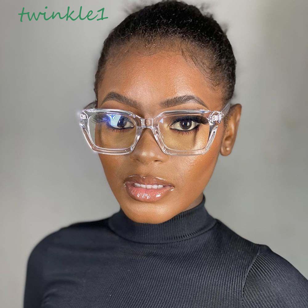 Kính Chống Bức Xạ Gọng Vuông Dày In Họa Tiết Da Báo Phong Cách Hàn Quốc Cho Nữ