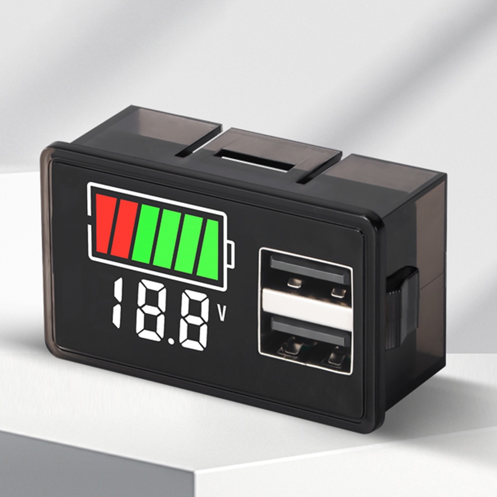 VOKTTA Đồng Hồ Đo Điện Áp Kỹ Thuật Số Vokta DC 8-30V Có Đèn LED Hiển Thị Và Cổng USB Chuyên Dụng
