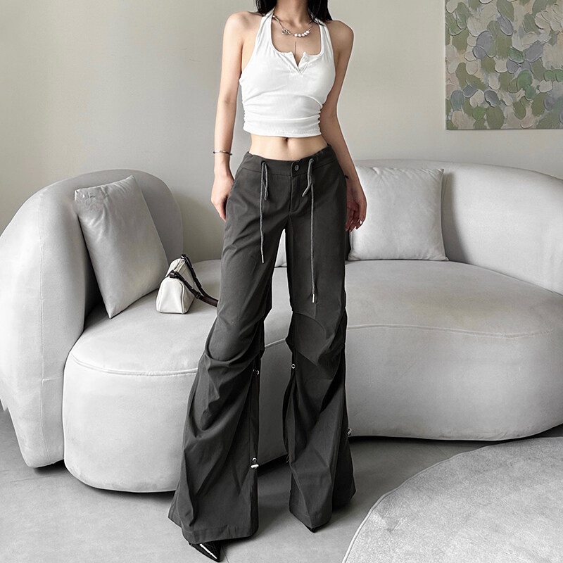 Kliou Quần Dài Dáng Rộng Lưng Cao Phong Cách Hip hop Thời Trang Mùa Hè 2023