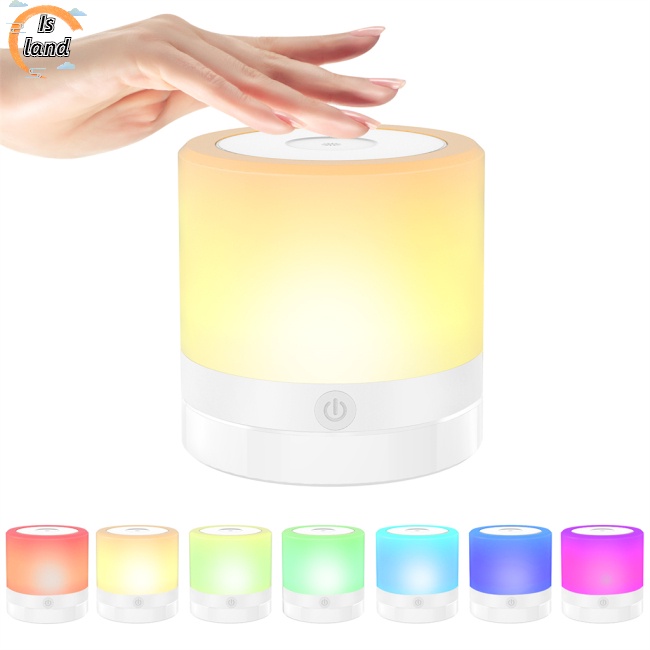 Đèn Ngủ RGB 7 Màu Sắc Tùy Chọn Có Thể Sạc Lại Bằng Cổng USB Kèm Móc Tiện Dụng