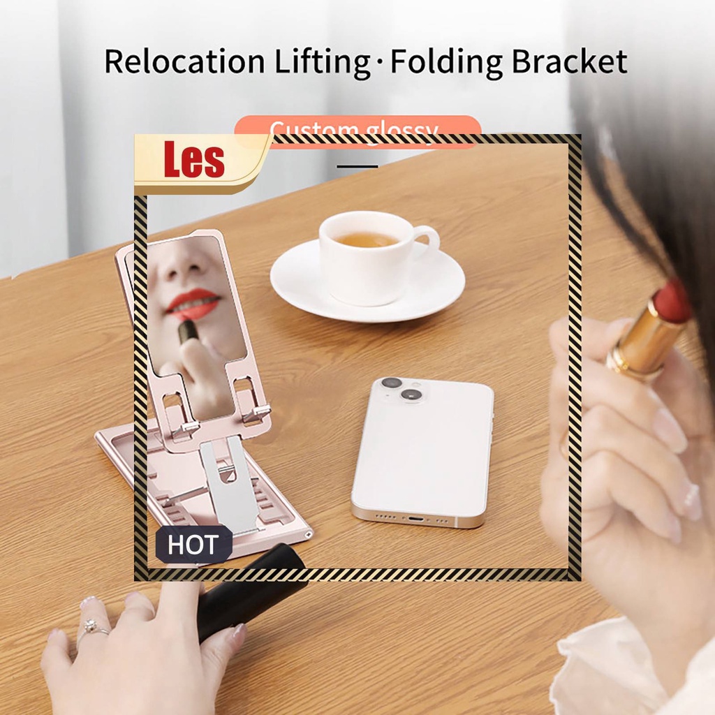 Giá Đỡ Điện Thoại / Máy Tính Bảng Bằng Hợp Kim Nhôm Gấp Gọn Tự Động Tiện Lợi