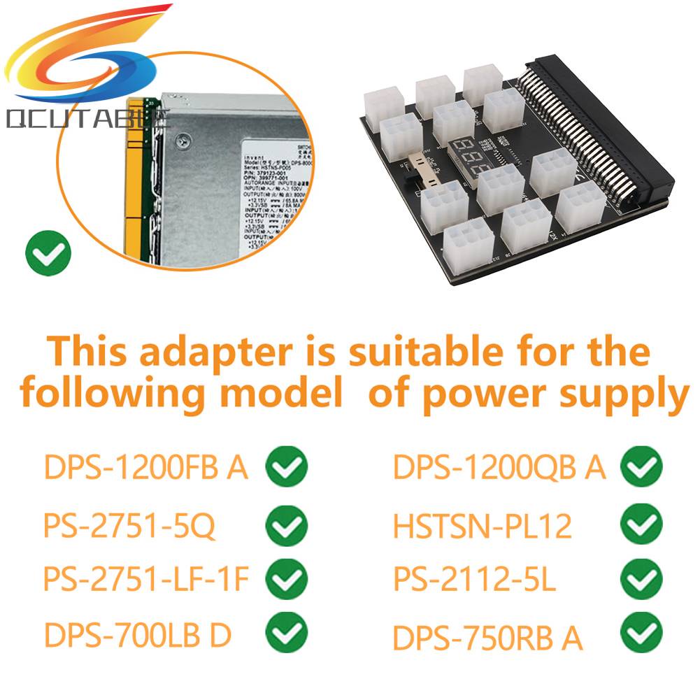 Bo Mạch Breakout 12 Cổng ATX 6 Pin 1200W Cho DPS-800GB 1200FB 1200QB A