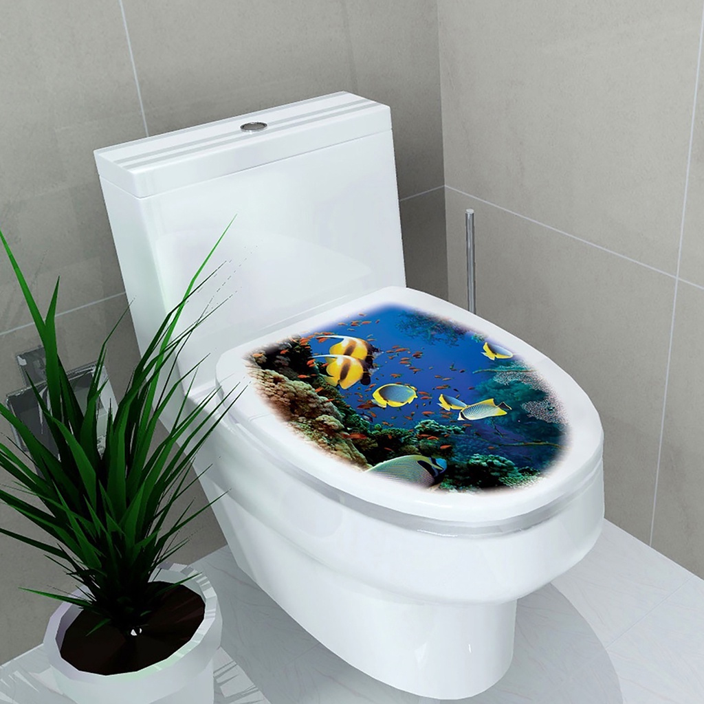 Miếng Dán Trang Trí Toilet Chống Thấm Nước Họa Tiết Hoạt Hình Xinh Xắn