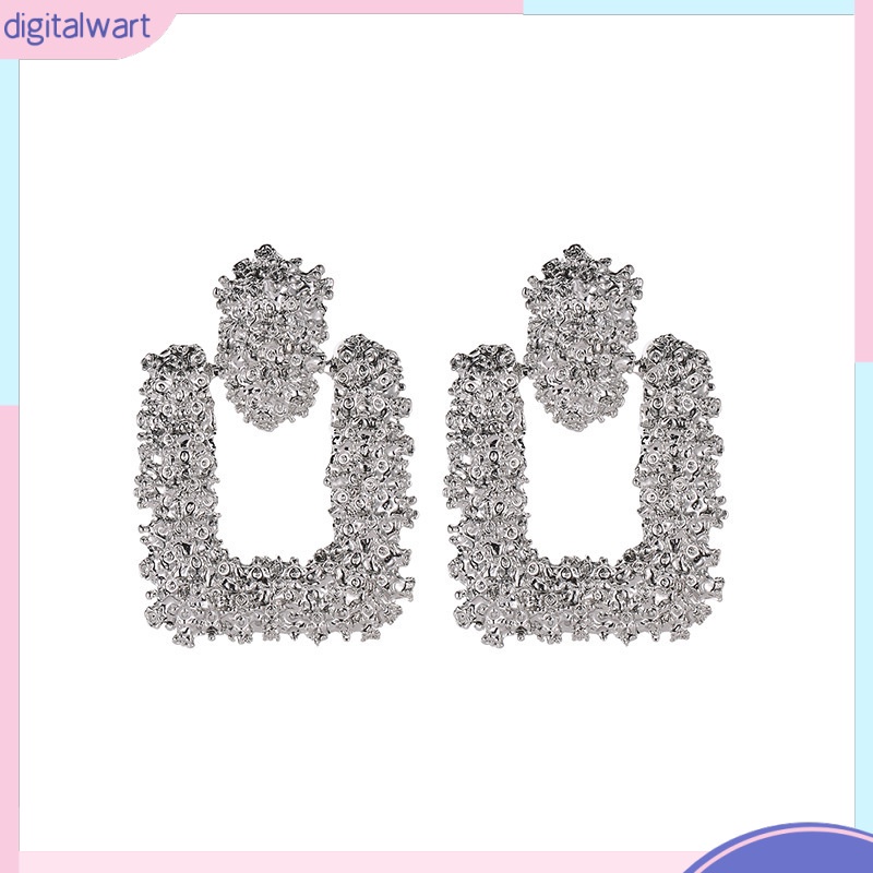 Bông Tai Hình Vuông Bằng Kim Loại Đơn Giản Thời Trang Dành Cho Nữ