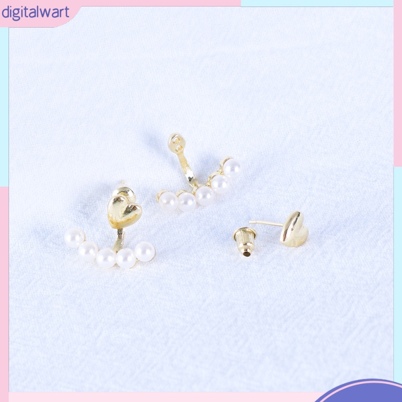 [DG] Một Cặp Bông Tai Ngọc Trai Hình Trái Tim Sang Trọng Cá Tính Dành Cho Nữ