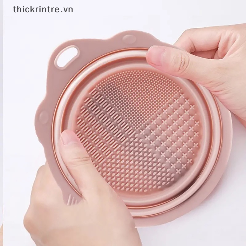 Hộp Silicon Vệ Sinh Cọ Trang Điểm Có Thể Gấp Gọn Tiện Lợi