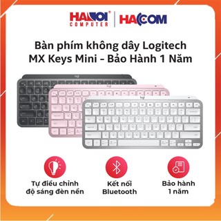 Bàn phím không dây Logitech MX Keys Mini, thiết kế siêu gọn, pin sạc cổng USB-C