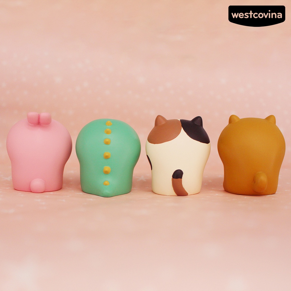 [WSTN]✎Giá Đỡ Bút Để Bàn Mini Bằng Nhựa Resin Họa Tiết Hoạt Hình Dễ Thương