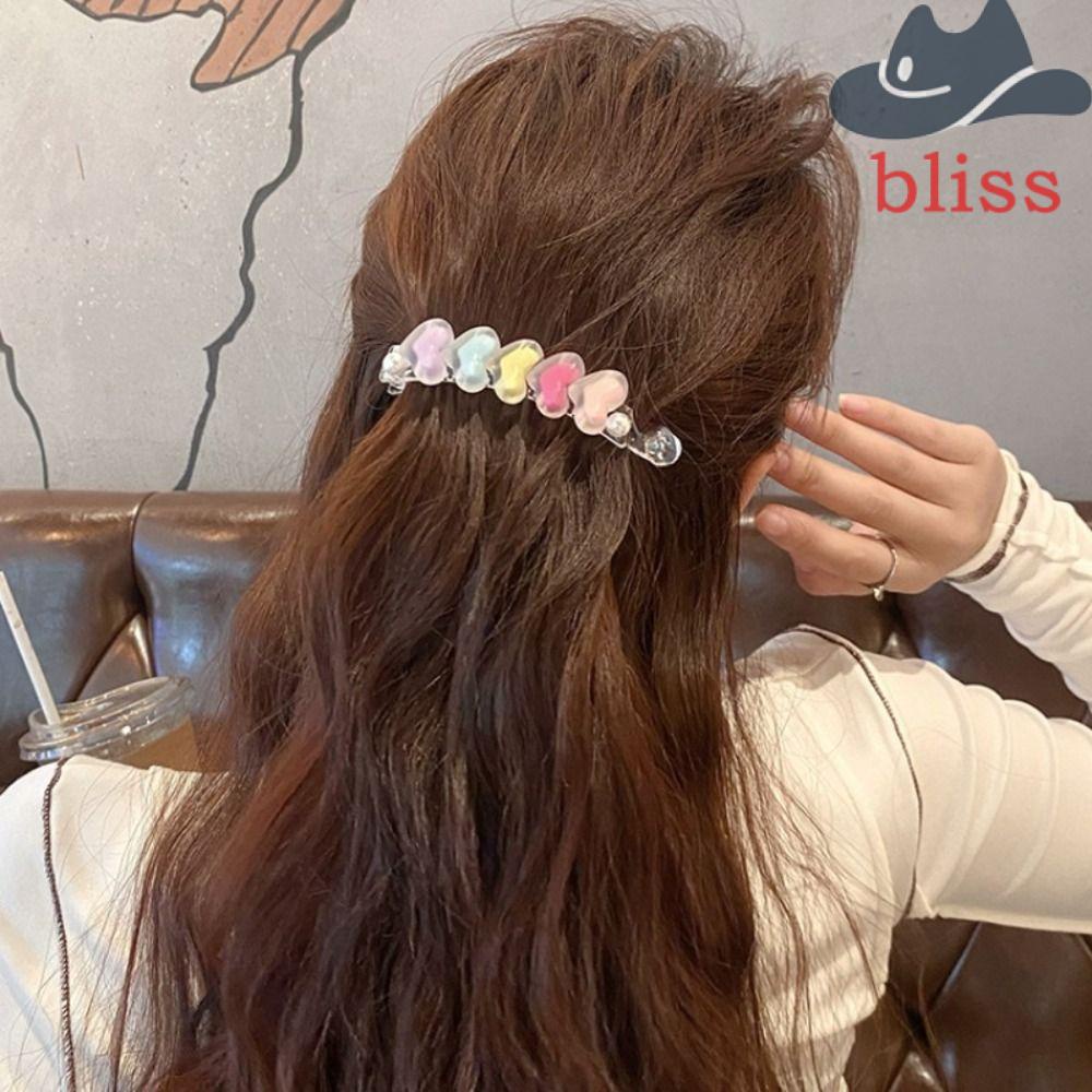 Kẹp Tóc Nhựa Acrylic Hình Trái Tim Nhiều Màu Sắc Cho Nữ