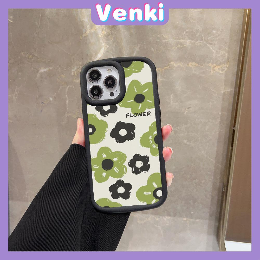 VENKI - Dành Cho iPhone 11 Ốp Lưng iPhone Mờ Vỉ Mềm Ốp Lưng Chống Sốc Màu Be Đen Bảo Vệ Camera Hoa Xanh Đơn Giản Tương Thích Với iPhone14 13 Pro max 12 Pro Max XR Xs 7 8Plus