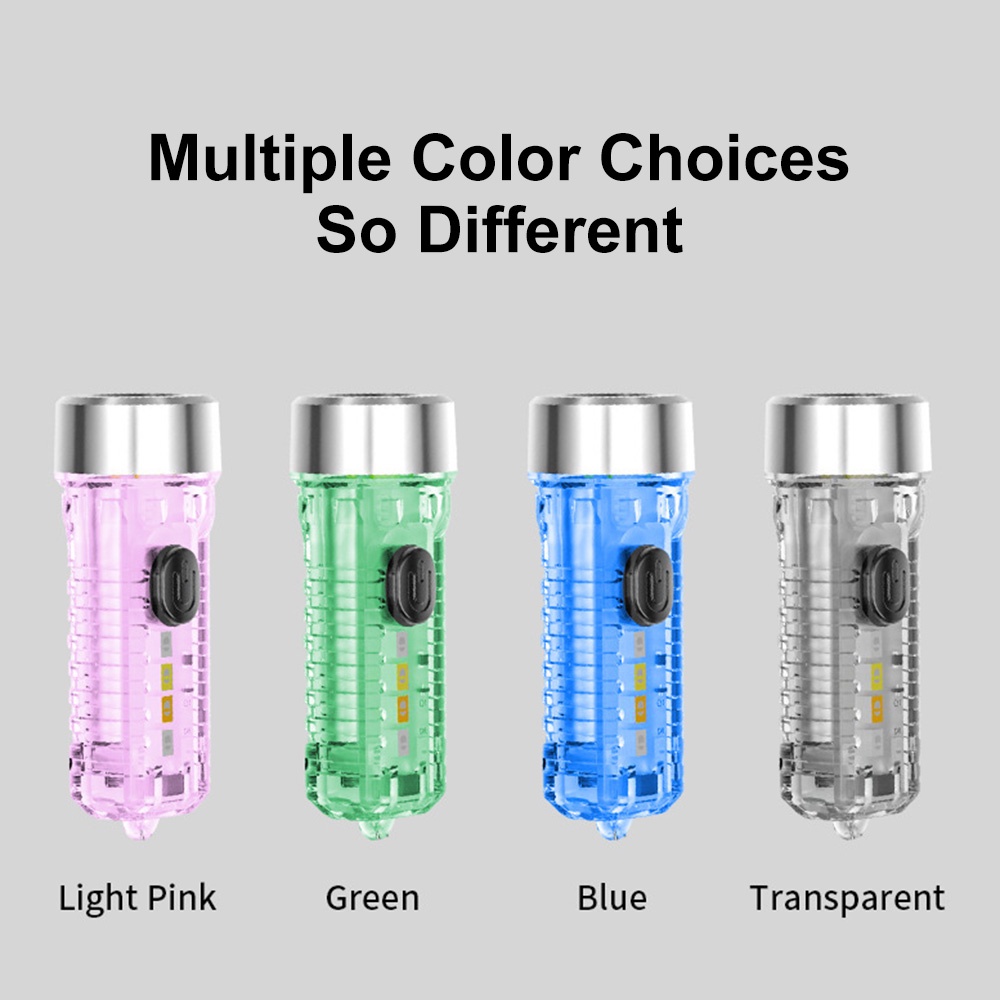 Móc Khóa Đèn Pin mini Ánh Sáng Xanh Đỏ Đa Năng Có Thể Sạc Lại