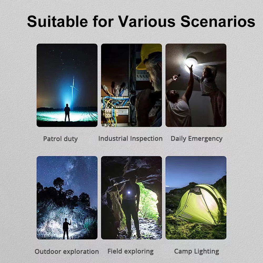 Móc Khóa Đèn Pin mini Ánh Sáng Xanh Đỏ Đa Năng Có Thể Sạc Lại