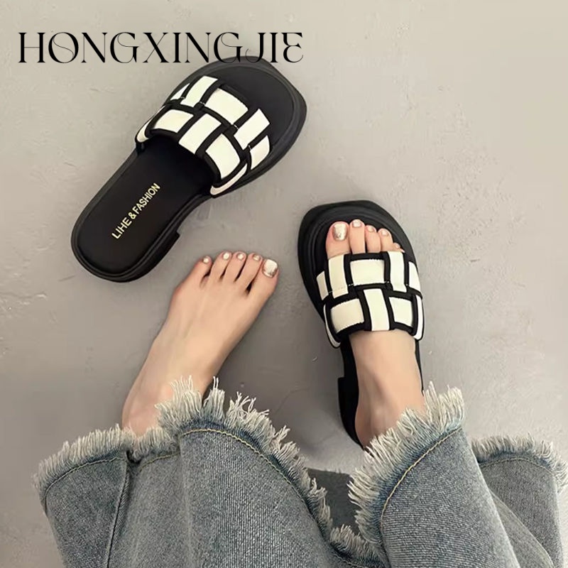 HONGXINGJIE dép sandal nữ dép đế cao Xu hướng thời trang năm 2023NEW      062127