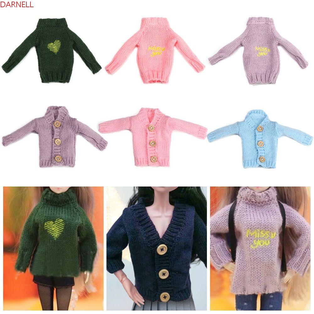 DARNELL Áo Sweater Dệt Kim In Hình Động Vật Dễ Thương Cho Búp Bê Tỉ Lệ 1 / 6