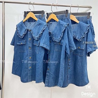 Bigsize Set jeans đùi cổ bèo trơn 55-95kg