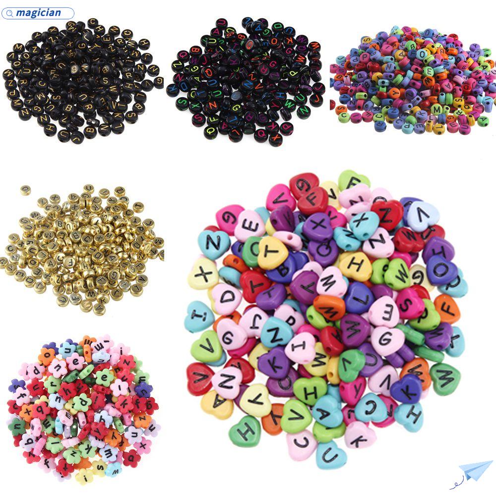 MAG Set 100 Hạt Xâu Chuỗi Hình Chữ Cái Dùng Để Làm Đồ Trang Sức Thủ Công