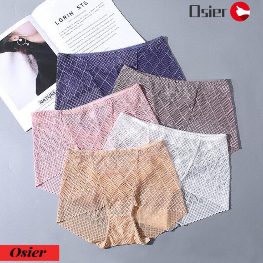 OSIER1 Quần Lót Lưng Cao Phối Ren Quyến Rũ Thời Trang